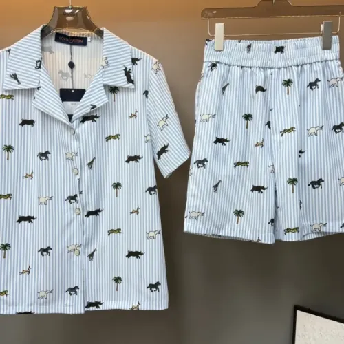 Louis Vuitton LV Pajamas Short Sleeved For Women #1453155 $76.00 USD, Wholesale Replica Louis Vuitton LV Tracksuits