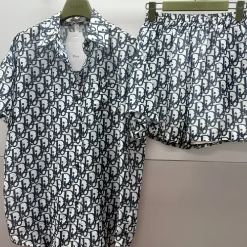 Christian Dior Pajamas Short Sleeved For Women #1453191 $76.00 USD, Wholesale Replica Christian Dior Tracksuits