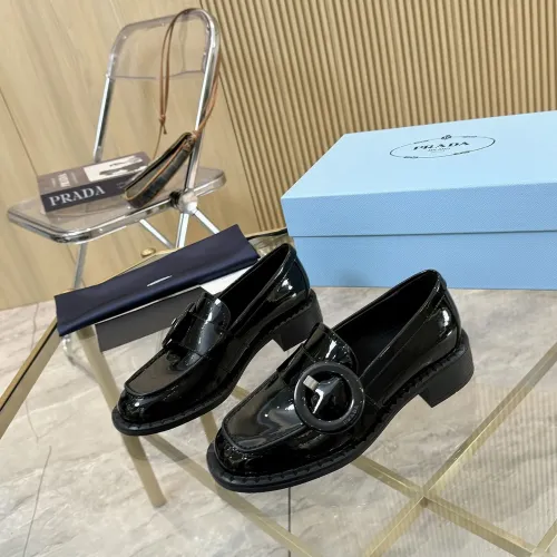 Prada Leather Shoes For Women #1453199 $100.00 USD, Wholesale Replica Prada Leather Shoes