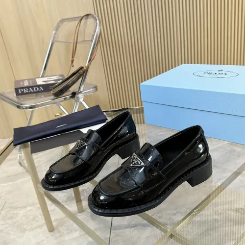 Prada Leather Shoes For Women #1453201 $100.00 USD, Wholesale Replica Prada Leather Shoes