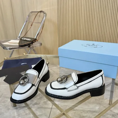Prada Leather Shoes For Women #1453202 $105.00 USD, Wholesale Replica Prada Leather Shoes