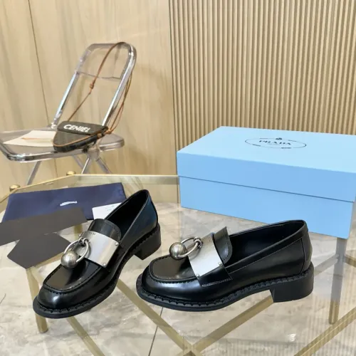 Prada Leather Shoes For Women #1453203 $105.00 USD, Wholesale Replica Prada Leather Shoes
