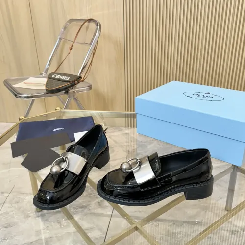 Prada Leather Shoes For Women #1453204 $105.00 USD, Wholesale Replica Prada Leather Shoes