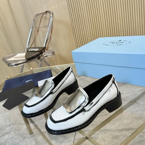 Prada Leather Shoes For Women #1453208 $105.00 USD, Wholesale Replica Prada Leather Shoes