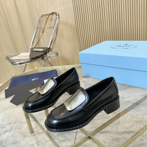 Prada Leather Shoes For Women #1453210 $105.00 USD, Wholesale Replica Prada Leather Shoes
