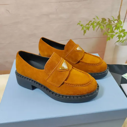 Prada Leather Shoes For Women #1453216 $98.00 USD, Wholesale Replica Prada Leather Shoes