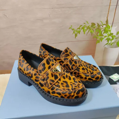 Prada Leather Shoes For Women #1453225 $98.00 USD, Wholesale Replica Prada Leather Shoes