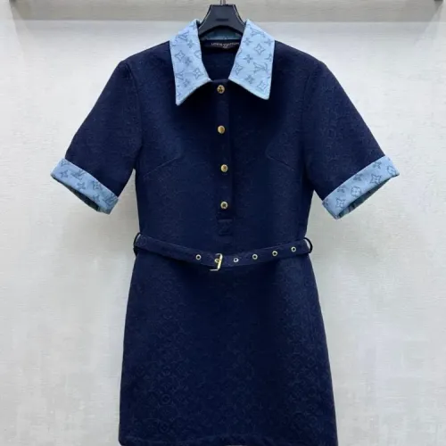 Louis Vuitton LV Dresses Short Sleeved For Women #1453295 $130.00 USD, Wholesale Replica Louis Vuitton LV Dresses