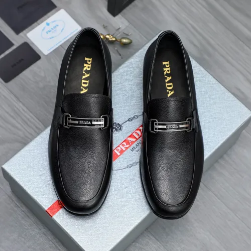 Replica Prada Leather Shoes For Men #1454712 $96.00 USD for Wholesale