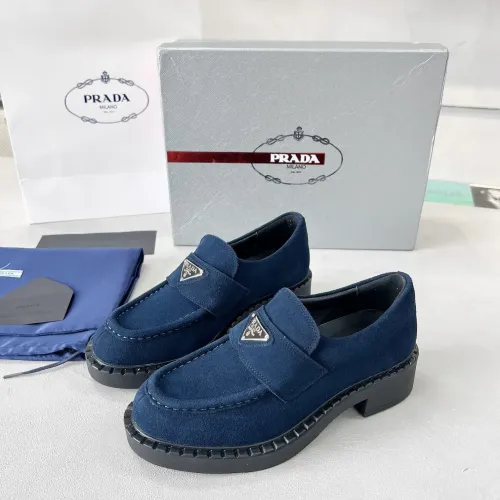 Prada Leather Shoes For Women #1455239 $98.00 USD, Wholesale Replica Prada Leather Shoes