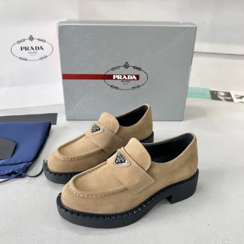 Prada Leather Shoes For Women #1455243 $98.00 USD, Wholesale Replica Prada Leather Shoes