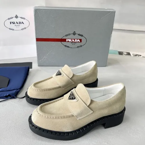 Prada Leather Shoes For Women #1455245 $98.00 USD, Wholesale Replica Prada Leather Shoes