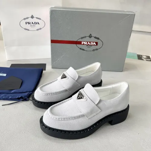 Prada Leather Shoes For Women #1455249 $98.00 USD, Wholesale Replica Prada Leather Shoes