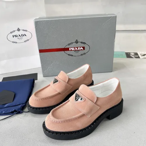 Prada Leather Shoes For Women #1455250 $98.00 USD, Wholesale Replica Prada Leather Shoes