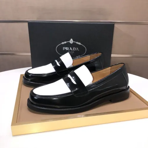 Prada Leather Shoes For Men #1455285 $92.00 USD, Wholesale Replica Prada Leather Shoes