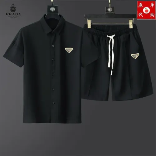 Prada Tracksuits Short Sleeved For Men #1457381 $48.00 USD, Wholesale Replica Prada Tracksuits