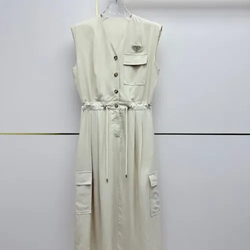 Prada Dresses Sleeveless For Women #1458132 $82.00 USD, Wholesale Replica Prada Dresses