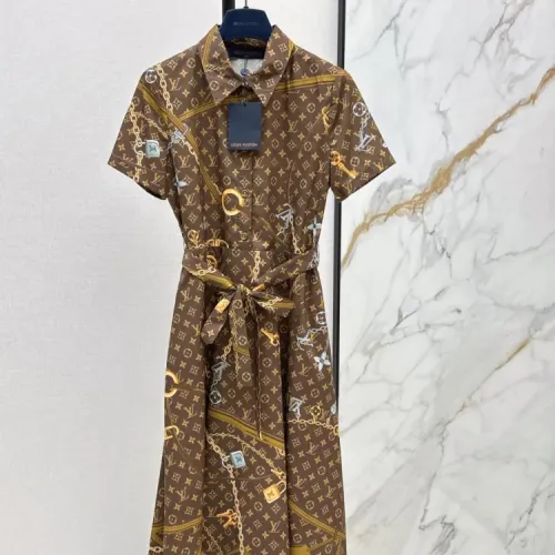 Louis Vuitton LV Dresses Short Sleeved For Women #1458136 $76.00 USD, Wholesale Replica Louis Vuitton LV Dresses