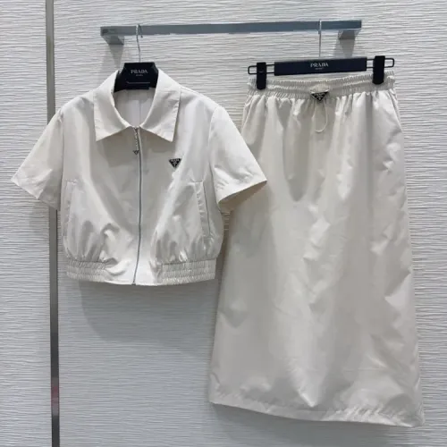 Prada Tracksuits Short Sleeved For Women #1458486 $85.00 USD, Wholesale Replica Prada Tracksuits