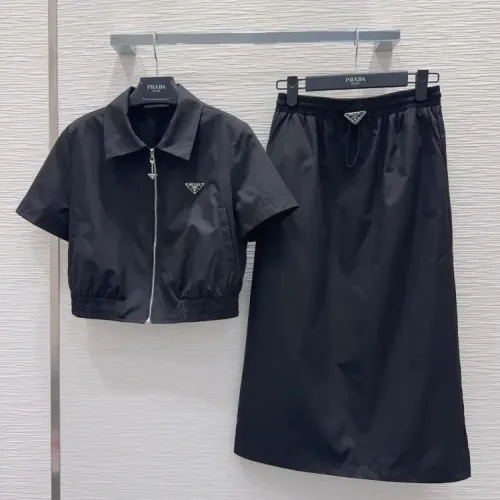 Prada Tracksuits Short Sleeved For Women #1458487 $85.00 USD, Wholesale Replica Prada Tracksuits
