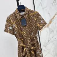 $76.00 USD Louis Vuitton LV Dresses Short Sleeved For Women #1458136