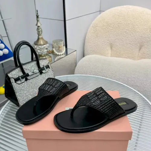 Replica MIU MIU Slippers For Women #1461848 $85.00 USD for Wholesale