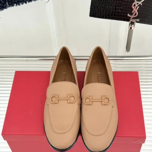 Replica Salvatore Ferragamo Leather Shoes For Women #1461913 $112.00 USD for Wholesale