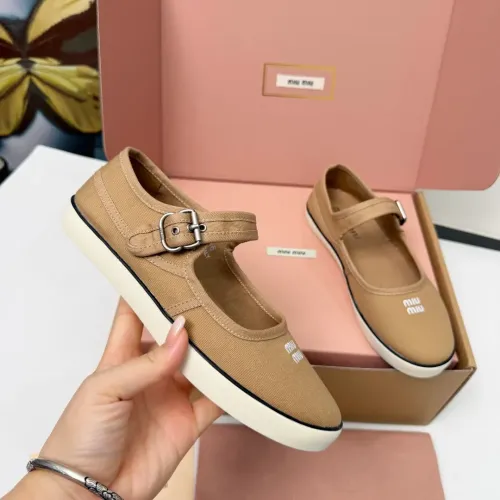 Replica MIU MIU Flat Shoes For Women #1462873 $85.00 USD for Wholesale